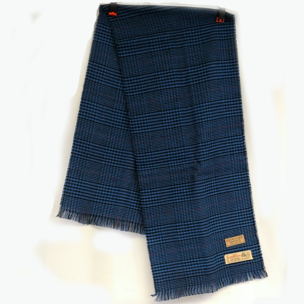 COPY - Givenchy Lambswool Blue Plaid Scarf